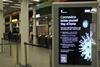 A coronavirus information sign at King's Cross railway station