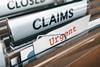A file labelled claims