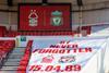 Tribute to the 97 Liverpool supporters that died in the Hillsborough disaster