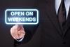 Open on weekends sign