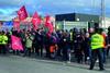 Unite members at Birmingham City Council’s Atlas Depot in Tyseley. The union is leading a strike by the city’s refuse workers