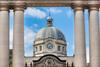 The clock and the dome of the Government Buildings - Tithe an Rialtais -  in Dublin, Ireland