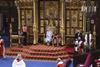 Queen Elizabeth II delivers a speech from the throne in the House of Lords during the State Opening of Parliament in the House of Lords at the Palace of Westminster in London
