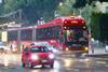 Metrobus in dedicated lane on Avenida Insurgentes, Mexico City