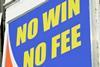 No win, no fee sign