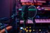 Microphone in music studio