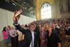 Andy Burnham takes a selfie with colleagues from the Parliamentary Labour Party in Westminster Hall