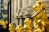 Lions on railings outside refurbished Law Society HQ Chancery Lane