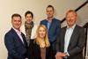 Front_row_(l-r)_is_Chris_Piggott,_Sally_Morris_and_Tim_Lang._Back_row_(l-r)_is_Beverley_Smith_and_Darryll_Thomas.