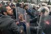 Clashes outside a court hearing in the Istanbul terrorism trial of lawyers for representing PKK leader Abdullah Ocalan