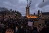 Protesters demonstrate in Parliament Square against the passage of a new policing bill in the House of Commons