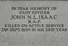 John Noel Isaac memorial stone