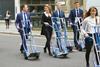 Law clerks with trolleys