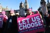 Protesters for the assisted dying bill outside parliament, November 2024