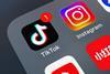 TikTok app icon on phone