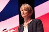 Yvette Cooper speaking at the Labour Party Conference, Liverpool, 2022