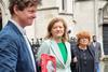 Tom Burgis, Arabella Pike and Caroline Kean outside the Royal Courts of Justice