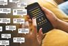 A girl browses star ratings on her phone