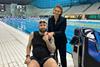 Justen Bersin-Taylor and his wife Sandrine at the London Aquatic Centre