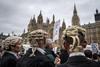 Barristers and solicitors protest in a second mass walkout over cuts to legal aid, Westminster, 2014