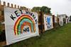 Homemade banners in support of the NHS and key workers