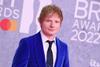 Ed Sheeran pictured on the Brit Awards red carpet, O2 Arena, 2022