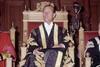 Prince Philip in the robes of Doctor of Law at Edinburgh University
