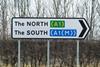 North and South motorway sign