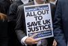 LCCSA outside the Old Bailey during bar strikes