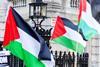 Palestinian flags flown during London protest