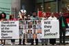 Protesters demonstrate against Mariana dam disaster outside London's High Court