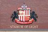Sunderland Football Club crest adorns the club's home, the Stadium of Light, in Sunderland