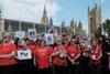 The Hepatitis C Trust assembles at Parliament Square to demand action ahead of the final report on the infected blood scandal, May 2024