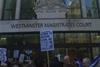 Legal aid protest outside Westminster Magistrates' Court