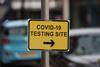 Covid testing site sign