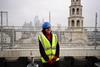 Justice minister Sarah Sackman is pictured on the roof of the new London Law Courts, Salisbury Square, London