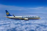 Ryanair plane above the clouds