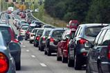 Cars queuing on a motorway