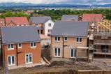 UK construction site, new build houses