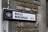 Rolls Buildings street sign