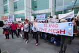 Women protest against the sudden closure of an NHS pelvic mesh removal clinic and surgeries in 2019