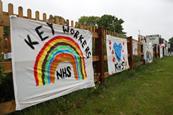Homemade banners in support of the NHS and key workers