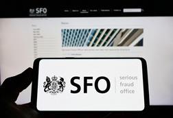 Serious Fraud Office logo displayed on phone screen