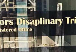 Mis-spelled SDT office sign