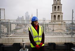 Justice minister Sarah Sackman is pictured on the roof of the new London Law Courts, Salisbury Square, London