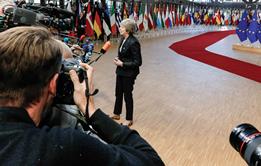 Theresa May at a European Council summit in Brussels