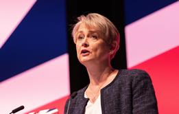 Yvette Cooper speaking at the Labour Party Conference, Liverpool, 2022