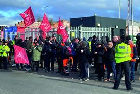 Unite members at Birmingham City Council’s Atlas Depot in Tyseley. The union is leading a strike by the city’s refuse workers