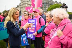 Kim Leadbeater MP with campaigners in favour of legalising assisted dying