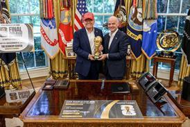 Donald Trump with FIFA president Gianni Infantino